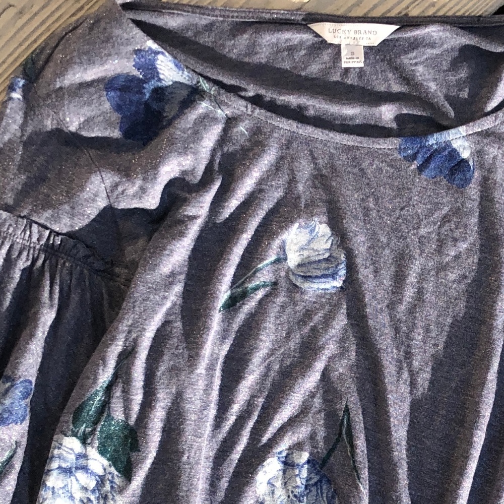 Lucky Brand Duque Floral Tier Bell Sleeve, Small, Like New - Picture 5 of 8